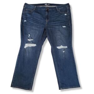 Old Navy Jeans Plus Size 26 Short Power Slim Straight Blue Denim Pants High Rise